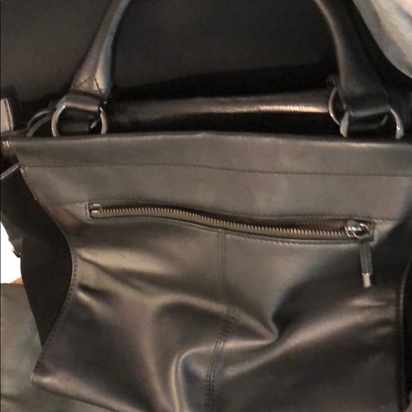 Vince Camuto Black and Leopard satchel - Picture 3 of 3